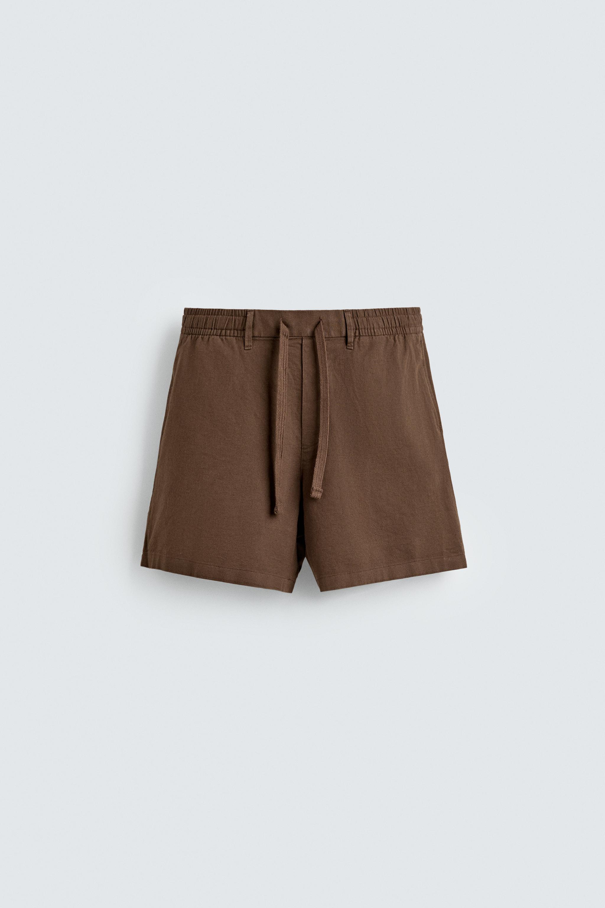 COTTON-LINEN RELAXED FIT SHORTS